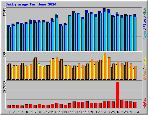 Daily usage for June 2024