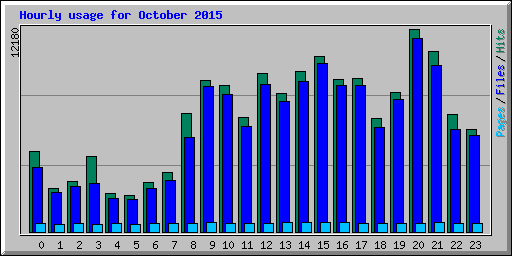 Hourly usage for October 2015