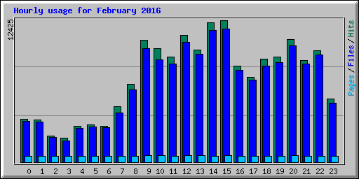 Hourly usage for February 2016