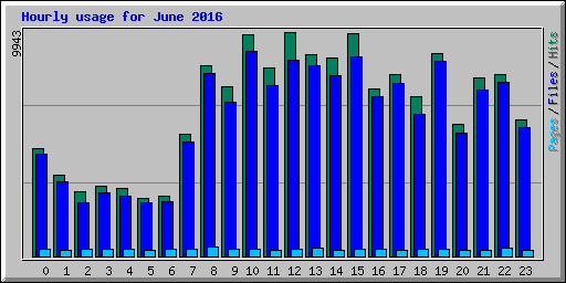 Hourly usage for June 2016