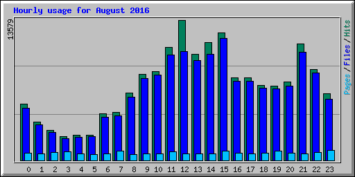 Hourly usage for August 2016