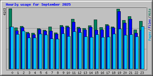 Hourly usage for September 2025