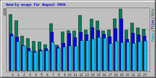 Hourly usage for August 2026